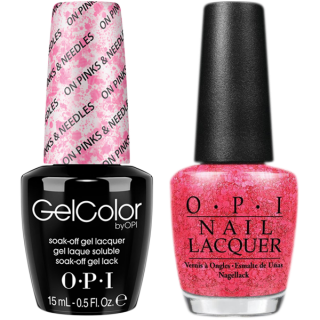 OPI GelColor And Nail Lacquer, A71, On Pinks and Needles, 0.5oz 